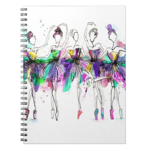 Waterverf Ballerina's: Bright Dance Illustratie Notitieboek