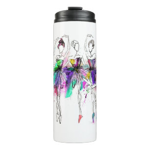 Waterverf Ballerina's: Bright Dance Illustratie Thermosbeker