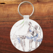 Waterverf Ballet Dancing Ballerina Sleutelhanger (Voorkant)