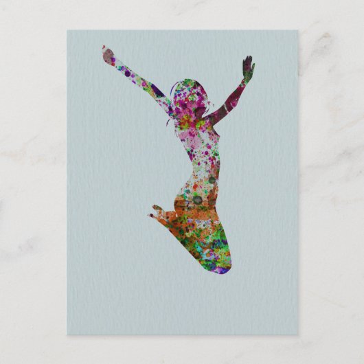 Waterverf ballette briefkaart (Voorkant)