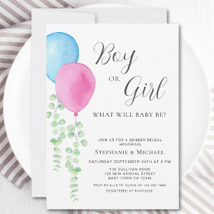 Waterverf ballonnen Eucalyptus Gender onthullen Kaart