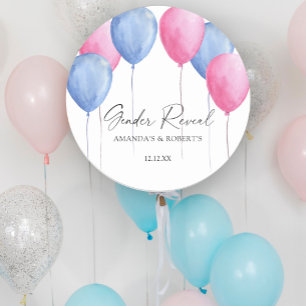 Waterverf Ballonnen Geslacht Onthulling Ronde Sticker