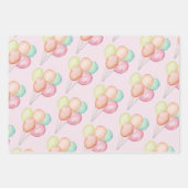 Waterverf ballonnen roze inpakpapier vel (Voorkant)