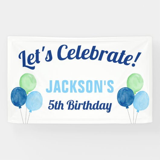 Waterverf ballons Boy Birthday Spandoek (Horizontaal)