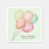 Waterverf Balloons Baby shower Unisex Mint Servet (Voorkant)