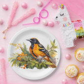 Waterverf Baltimore Oriole Papieren Bordje (Feest)