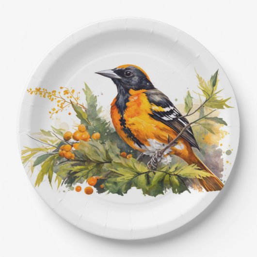 Waterverf Baltimore Oriole Papieren Bordje (Voorkant)