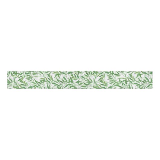 Waterverf Bamboe Leaf Branches Vines Forest Grosgrain Lint (Voorkant)
