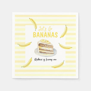 Waterverf Banaan Cake Verjaardagsfeestje Servet