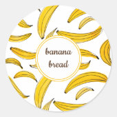 Waterverf bananen - geel ronde sticker (Voorkant)