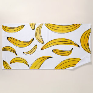 Waterverf bananen - geel strandlaken