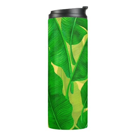 Waterverf bananenbladeren thermosbeker (Gedraaid links)