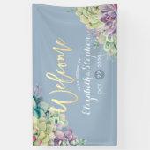 Waterverf Banner voor bruiloft Succulente Planten (Verticaal)