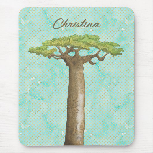 Waterverf Baobab-boom Muismat (Voorkant)