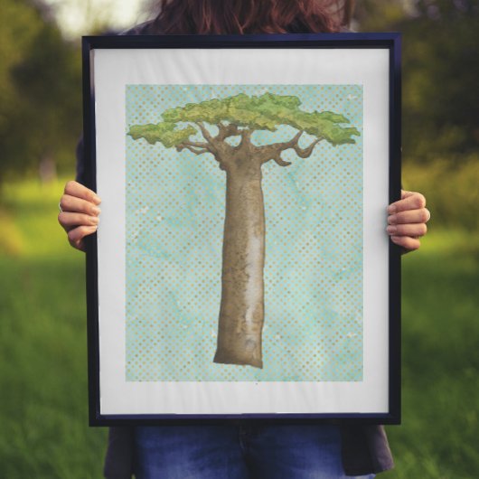 Waterverf Baobab-boom Poster