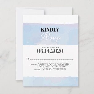 WATERVERF Bar Bat Mitzvah Reply Card RSVP Kaartje