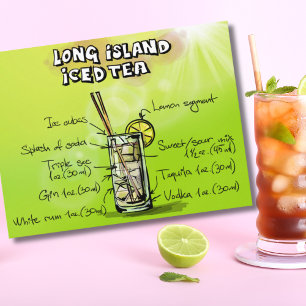 Waterverf Bar Cocktailrecept Briefkaart