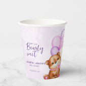 Waterverf Barly Wait Baby shower Papieren Bekers (Voorkant)