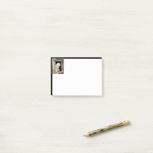 Waterverf Barn Owl Bird in Window Post-it® Notes (Op bureau)