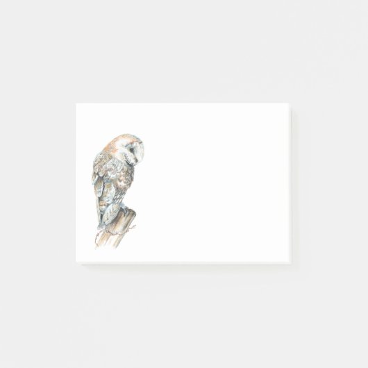 Waterverf Barn Owl Bird Natuur Art Post-it® Notes (Voorkant)
