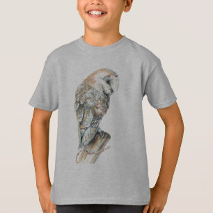 Waterverf Barn Owl Bird Natuur Art T-shirt