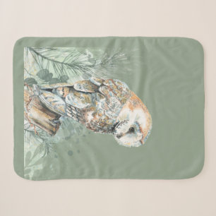 Waterverf Barn Owl Bird Wildlife Natuur Art Sherpa Deken