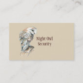 Waterverf Barn Owl Security Business Visitekaartje (Achterkant)
