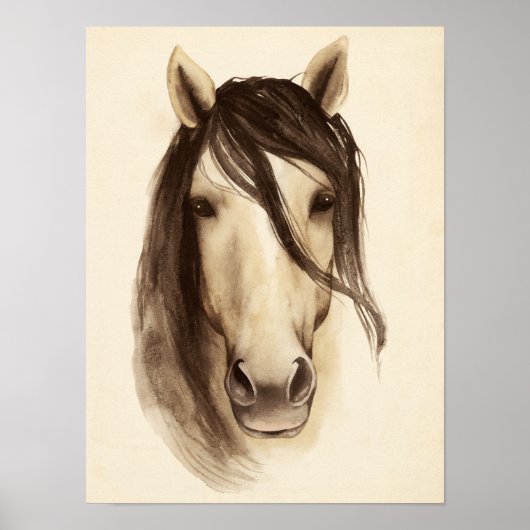 Waterverf Barndieren | Paarden Poster (Voorkant)
