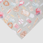 Waterverf Baseball Patroon Tissuepapier (Detail)