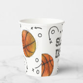 Waterverf Basketbal Party Cups Papieren Bekers (Rechts)
