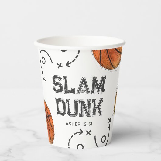 Waterverf Basketbal Party Cups Papieren Bekers (Voorkant)