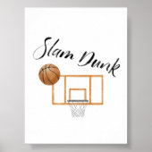 waterverf  basketbal slam dunk poster (Voorkant)
