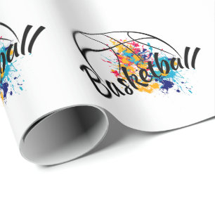 Waterverf Basketball Cadeaupapier