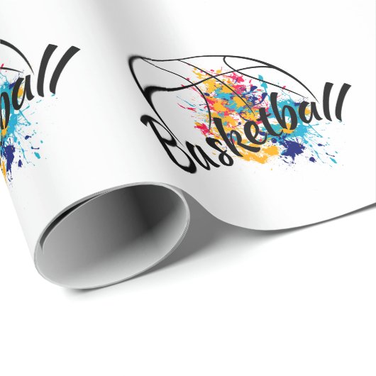 Waterverf Basketball Cadeaupapier (Rol Hoek)