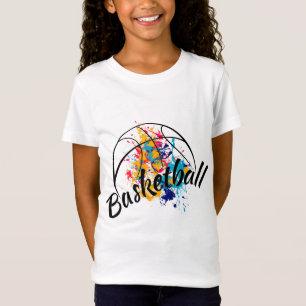 Waterverf Basketball Girl T-shirt