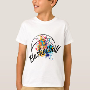 Waterverf Basketball-jongens T-shirt