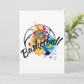 Waterverf Basketball Kaart (Staand voorkant)