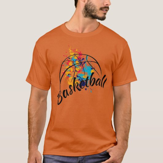 Waterverf Basketball Mannen T-shirt (Voorkant)
