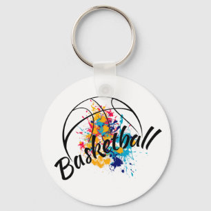 Waterverf Basketball Sleutelhanger