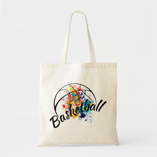 Waterverf Basketball Tote Bag (Voorkant)