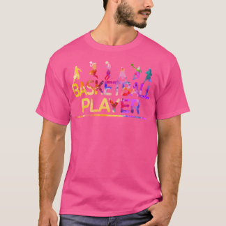 Waterverf basketbalspeler t-shirt