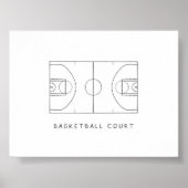 Waterverf basketbalveld poster (Voorkant)