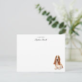Waterverf Basset Hound Flat Dank je wel Bedankkaart (Staand voorkant)
