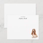 Waterverf Basset Hound Flat Dank je wel Bedankkaart (Voorkant / Achterkant)