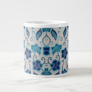 Waterverf Batik Garden met Blue Specialty Mok