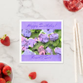 Waterverf Batik Hydrangeas Gepersonaliseerd Servet (Insitu)