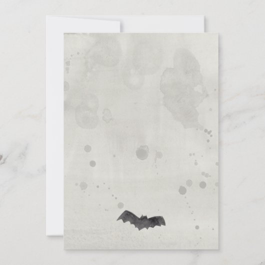 Waterverf Bats Halloween Party Kaart (Achterkant)
