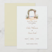 Waterverf Beach Arch Bruiloft Save the Date Kaart (Voorkant / Achterkant)