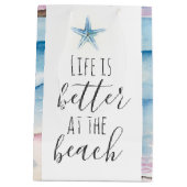 Waterverf Beach Art Thema Gift Bag Medium Cadeauzakje (Achterkant)