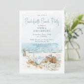 Waterverf Beach Bachelorette Party Kaart (Staand voorkant)